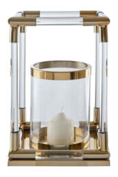 Aegean Candle Holder – Gold Finish & Acrylic (Small) - thumbnail 5