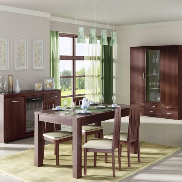 Imperial 3 Door Glazed Sideboard in Dark Mahogany Melamine - image 1