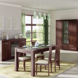 Imperial 3 Door Glazed Sideboard in Dark Mahogany Melamine - thumbnail 1