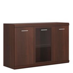 Imperial 3 Door Glazed Sideboard in Dark Mahogany Melamine - thumbnail 3