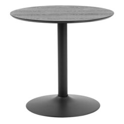 Ibiza Small Round Café Table with Black Ash Top and Matt Black Base - thumbnail 4
