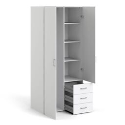 Space Wardrobe with 2 doors + 3 drawers White 1750 - thumbnail 3