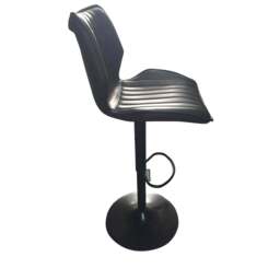Junelle Gas Lift Bar Stool Vegan Leather Grey SET OF 2 - thumbnail 1