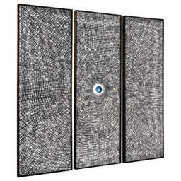 Horizon Wood Carving Wall Art with Circular Design - thumbnail 3
