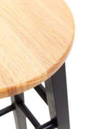 Poise Kitchen/Bar Stool – Black & Natural Wood - thumbnail 3