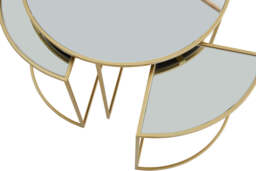 Langford Mirrored Nesting Tables – Gold Frame (Set of 5) - thumbnail 3