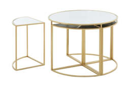 Langford Mirrored Nesting Tables – Gold Frame (Set of 5) - thumbnail 6