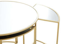Langford Mirrored Nesting Tables – Gold Frame (Set of 5) - thumbnail 4