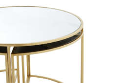 Langford Mirrored Nesting Tables – Gold Frame (Set of 5) - thumbnail 5