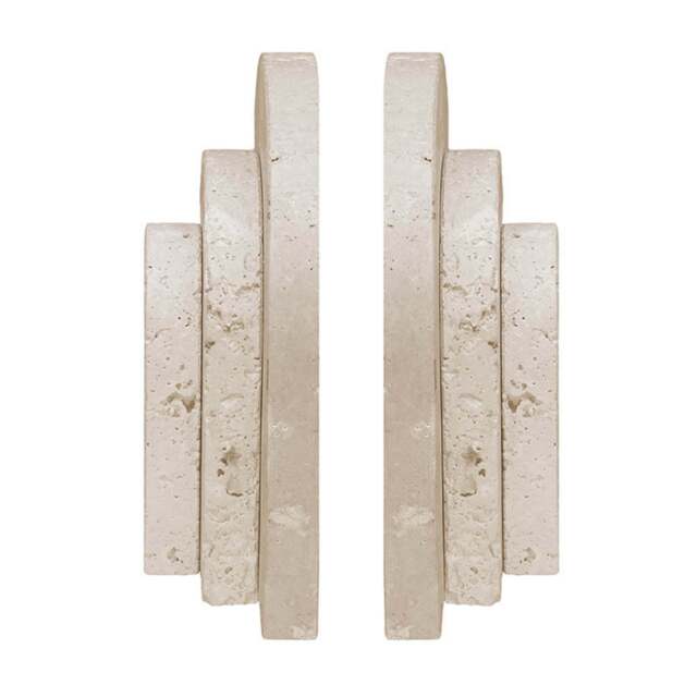 Arched Two Travertine of Set Bookends Corvessa - image 1