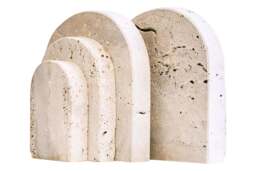 Arched Two Travertine of Set Bookends Corvessa - thumbnail 2