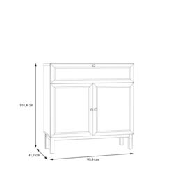 Wensley Console Table with 2 Doors & 1 Drawer in Light Grey and Oak  Modern Hallway Storage - thumbnail 6
