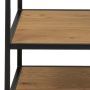 Seaford Black Metal Clothes Rack with 5 Oak Shelves - thumbnail 6