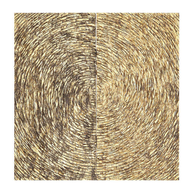 Horizon Wood Carving Wall Art – Gold Finish - image 1