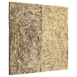 Horizon Wood Carving Wall Art – Gold Finish - thumbnail 6