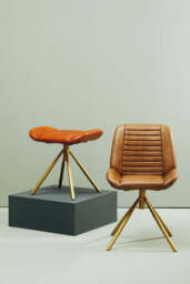 Solace Tan Leather Footstool - thumbnail 2