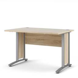 Prima Desk 120cm in Oak with Silver Grey Steel Legs - thumbnail 2