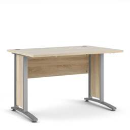 Prima Desk 120cm in Oak with Silver Grey Steel Legs - thumbnail 1