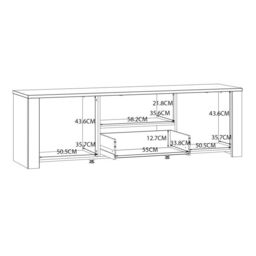 Bohol TV Unit with 2 Doors and 1 Drawer in White and Oak Finish - thumbnail 5