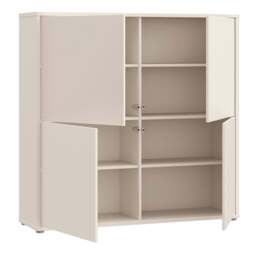 Alice Springs 4 Door Large Storage Cabinet with Push-to-Open Doors in Sand - thumbnail 4