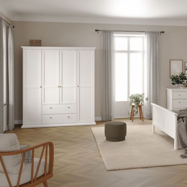 Paris Wardrobe – 4 Door in Classic White Finish - image 1