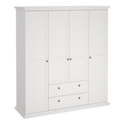 Paris Wardrobe – 4 Door in Classic White Finish - thumbnail 2