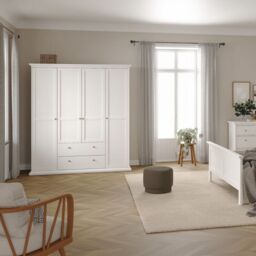 Paris Wardrobe – 4 Door in Classic White Finish - thumbnail 1