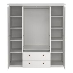 Paris Wardrobe – 4 Door in Classic White Finish - thumbnail 4