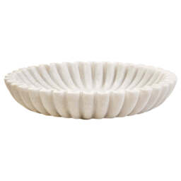 Suncrest Fluted Marble Bowl – White (Large) - thumbnail 6