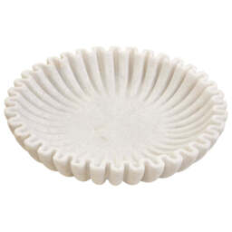 Suncrest Fluted Marble Bowl – White (Large) - thumbnail 5