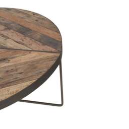 Fayella Boatwood Round Rustic Coffee Table Large - thumbnail 3