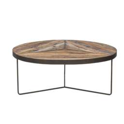 Fayella Boatwood Round Rustic Coffee Table Large