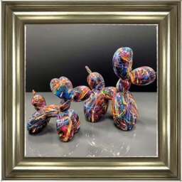 MD421 GRAFFITI  BALLOON DOGS - 40x40 / Silver Mirror / PLAIN - thumbnail 3