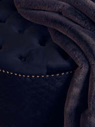 Ivory Round Ottoman – Black Velvet - thumbnail 4