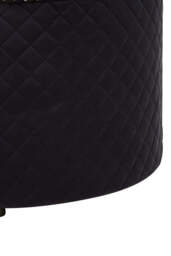 Ivory Round Ottoman – Black Velvet - thumbnail 2