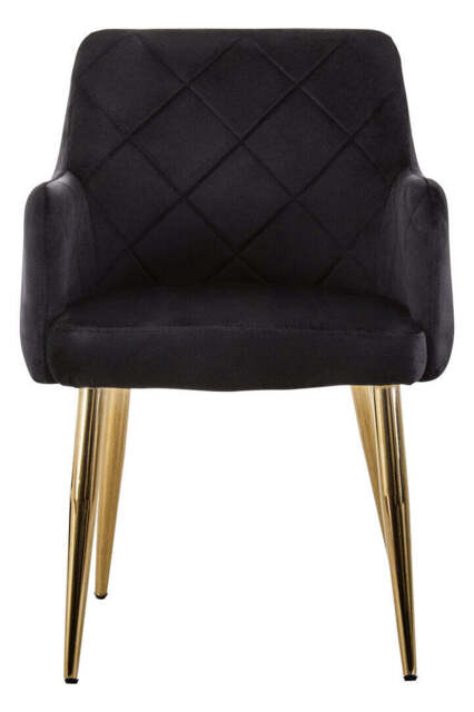 Linea Black Velvet Angular Dining Chair - image 1