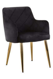 Linea Black Velvet Angular Dining Chair - thumbnail 6