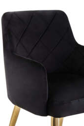 Linea Black Velvet Angular Dining Chair - thumbnail 3