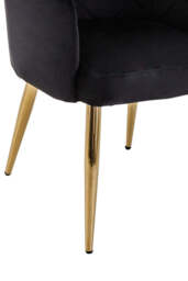 Linea Black Velvet Angular Dining Chair - thumbnail 2