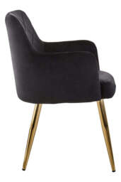 Linea Black Velvet Angular Dining Chair - thumbnail 5