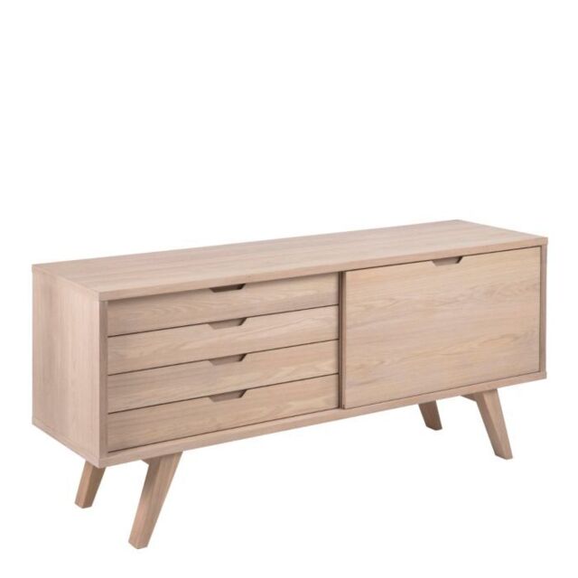 A-Line Sideboard with 4 Drawers and Sliding Door in White Oak - image 1