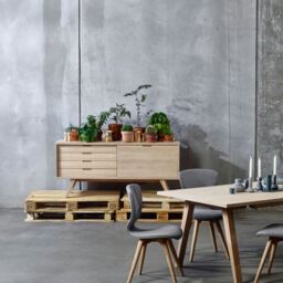 A-Line Sideboard with 4 Drawers and Sliding Door in White Oak - thumbnail 2