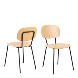 Amira Dining Chair in Oak, Set of 2 - thumbnail 1