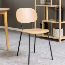Amira Dining Chair in Oak, Set of 2 - thumbnail 3