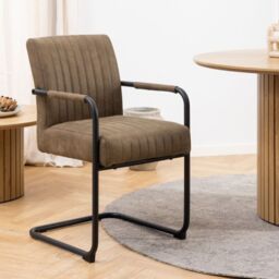 Adele Dining Chairs in Light Brown Fabric – Set of 2 - thumbnail 3