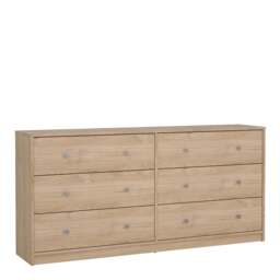 May Chest of 6 Drawers (3+3) in Jackson Hickory Oak - thumbnail 1