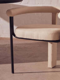 Forma Texture Fabric Dining Chair with Black Iron Frame - thumbnail 3