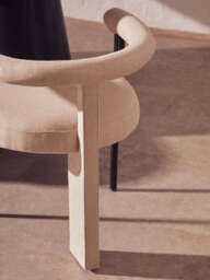 Forma Texture Fabric Dining Chair with Black Iron Frame - thumbnail 5