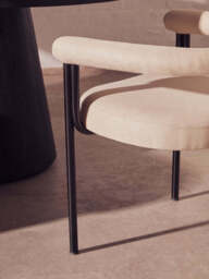 Forma Texture Fabric Dining Chair with Black Iron Frame - thumbnail 6