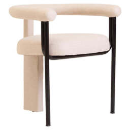 Forma Texture Fabric Dining Chair with Black Iron Frame - thumbnail 1